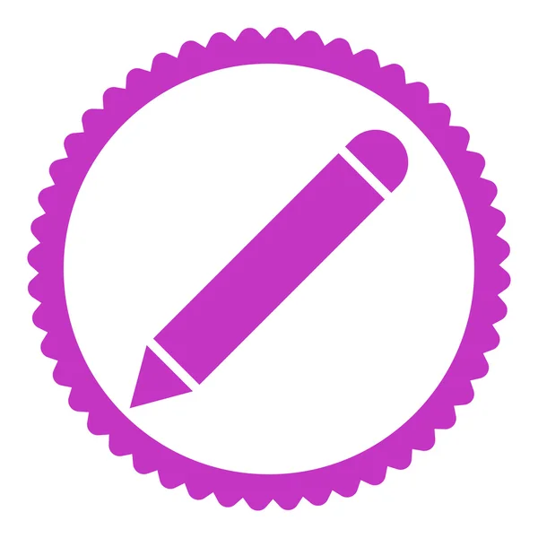 Pencil flat violet color round stamp icon — Stock Photo, Image