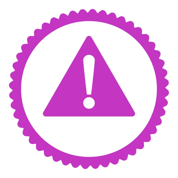 Warnung flache violette Farbe rundes Stempelsymbol — Stockfoto