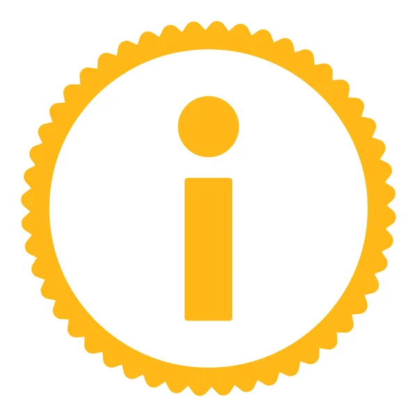 Information platt gul färg rund stämpel ikonen — Stockfoto