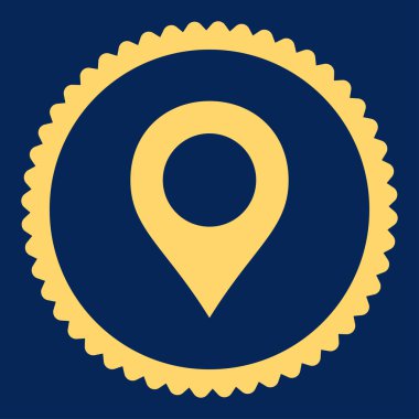 Yuvarlak damga simgesini işaret düz sarı rengi göster