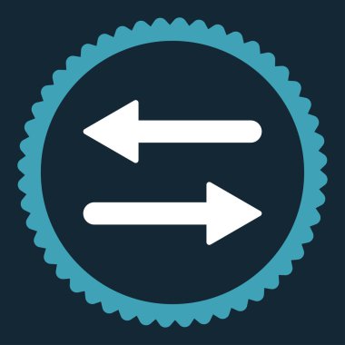 Oklar Exchange düz mavi ve beyaz renkler damga simgesi yuvarlak