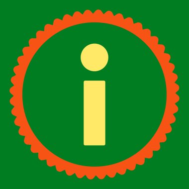 Yuvarlak damga simgesi bilgi düz turuncu ve sarı renkler