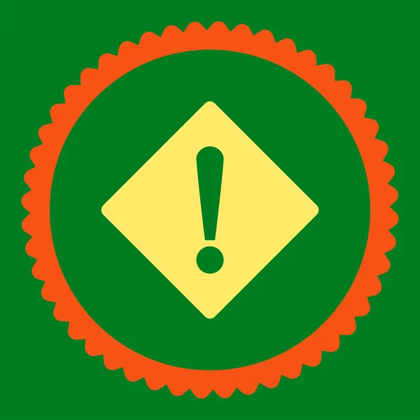Error flat orange and yellow colors round stamp icon — Stock Vector