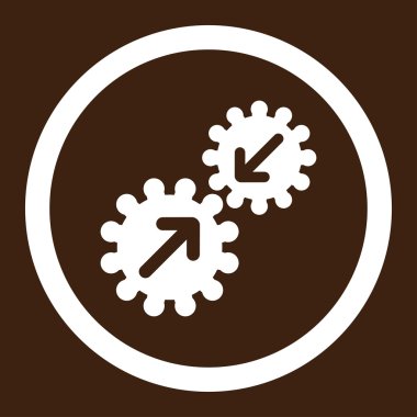 Entegrasyon düz beyaz yuvarlak renkli vektör simgesi