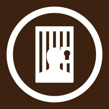 Hapishane düz beyaz yuvarlak renkli vektör simgesi