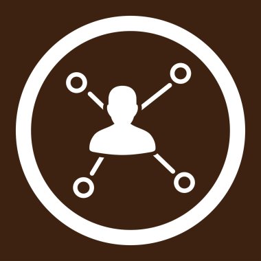 İlişkiler düz beyaz yuvarlak renkli vektör simgesi