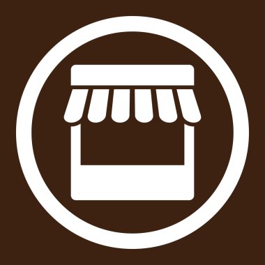 Düz beyaz renkli yuvarlak vektör simge depolamak