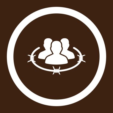 Sıkı yönetim düz beyaz yuvarlak renkli vektör simgesi