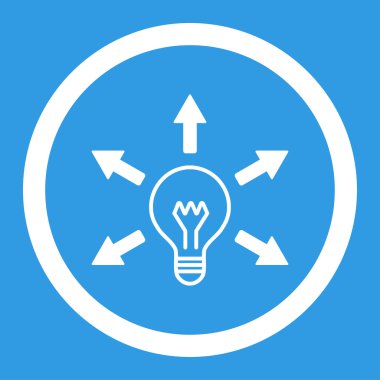 Fikir düz beyaz yuvarlak renkli vektör simgesi