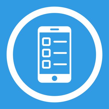 Mobil test düz beyaz yuvarlak renkli vektör simgesi