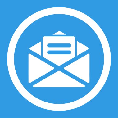 Açık posta düz beyaz yuvarlak renkli vektör simgesi