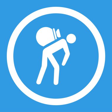 Porter düz beyaz yuvarlak renkli vektör simgesi