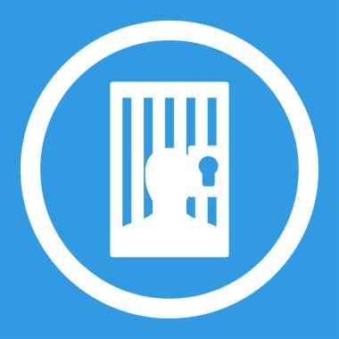 Hapishane düz beyaz yuvarlak renkli vektör simgesi