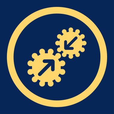 Entegrasyon düz sarı yuvarlak renkli vektör simgesi