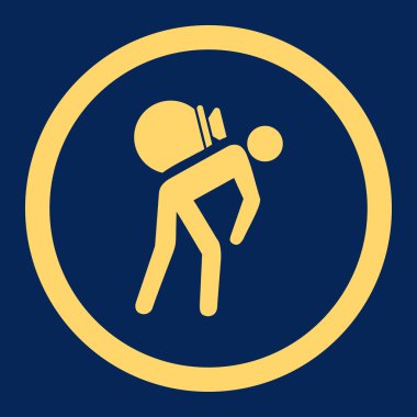 Porter düz sarı yuvarlak renkli vektör simgesi