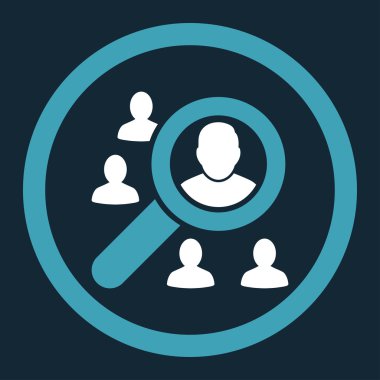 Marketing flat blue and white colors rounded vector icon