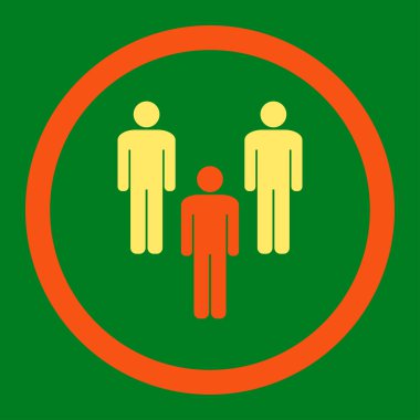 Community flat orange and yellow colors rounded vector icon