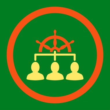 Management flat orange and yellow colors rounded vector icon