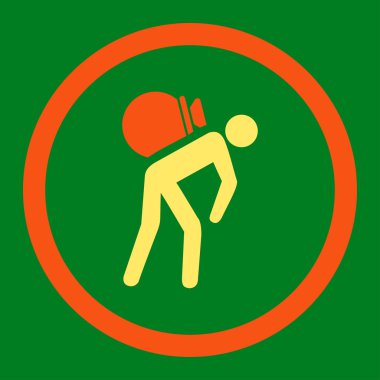 Porter flat orange and yellow colors rounded vector icon