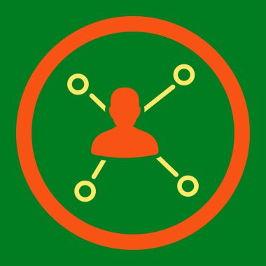 Relations flat orange and yellow colors rounded vector icon