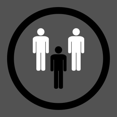 Community flat black and white colors rounded vector icon