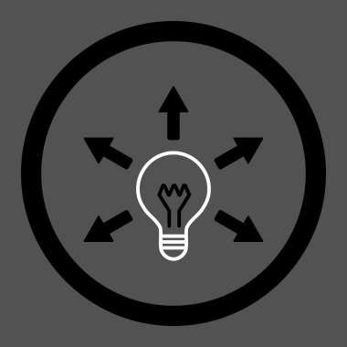Idea flat black and white colors rounded vector icon