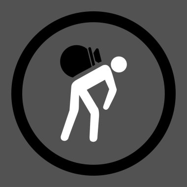 Porter flat black and white colors rounded vector icon