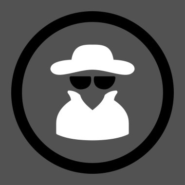 Casus düz siyah ve beyaz renkleri yuvarlak vektör simgesi