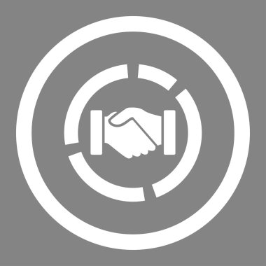 Satın alma diyagram düz beyaz renk yuvarlak vektör simgesi