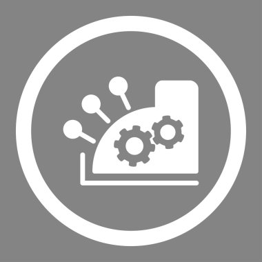 Yazar kasa düz beyaz yuvarlak renkli vektör simgesi