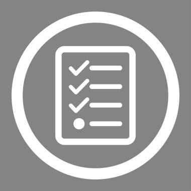 Denetim listesi düz beyaz yuvarlak renkli vektör simgesi