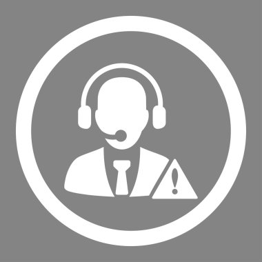 Acil servis düz beyaz yuvarlak renkli vektör simgesi