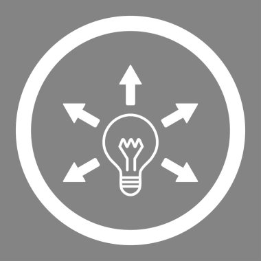 Fikir düz beyaz yuvarlak renkli vektör simgesi