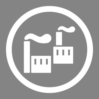 Sanayi düz beyaz yuvarlak renkli vektör simgesi