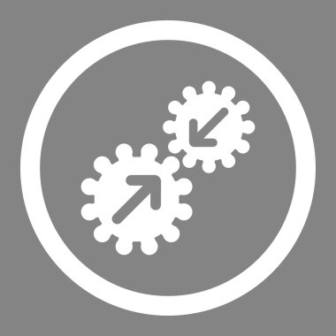 Entegrasyon düz beyaz yuvarlak renkli vektör simgesi