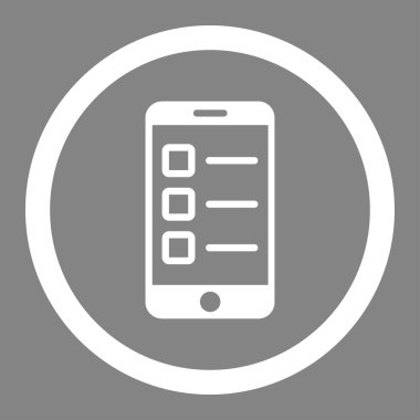 Mobil test düz beyaz yuvarlak renkli vektör simgesi