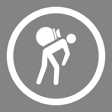 Porter düz beyaz yuvarlak renkli vektör simgesi