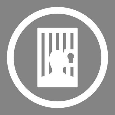 Hapishane düz beyaz yuvarlak renkli vektör simgesi