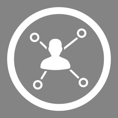 İlişkiler düz beyaz yuvarlak renkli vektör simgesi