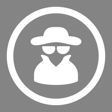 Casus düz beyaz yuvarlak renkli vektör simgesi