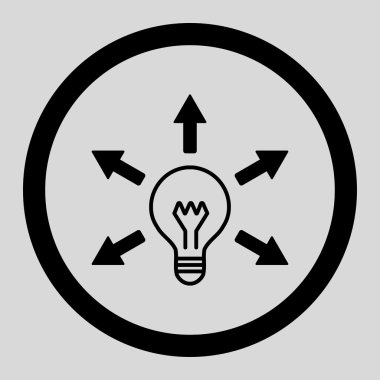 Idea flat black color rounded vector icon