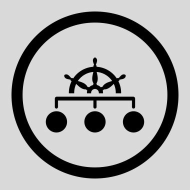 Düz siyah renkli yuvarlak vektör simgesi kuralı