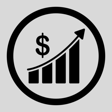 Sales flat black color rounded vector icon