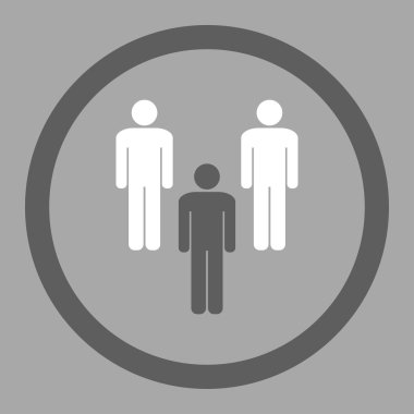 Topluluk düz koyu gri ve beyaz renkler vektör simge yuvarlak