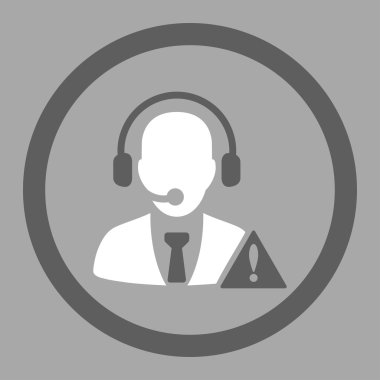 Acil servis düz koyu gri ve beyaz renkler vektör simge yuvarlak