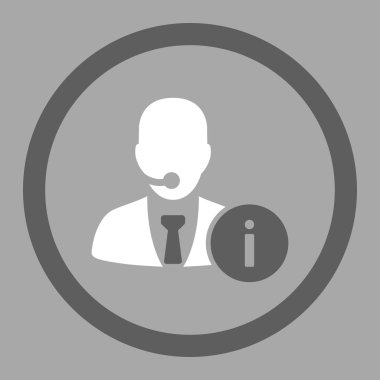 Yardım etmek okul sırası koyu gri ve beyaz renkler yuvarlak vektör simge düz