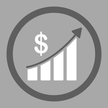 Sales flat dark gray and white colors rounded vector icon