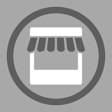 Store flat dark gray and white colors rounded vector icon