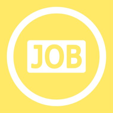 İş düz beyaz yuvarlak renkli vektör simgesi