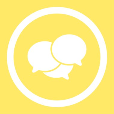 Webinar düz beyaz yuvarlak renkli vektör simgesi